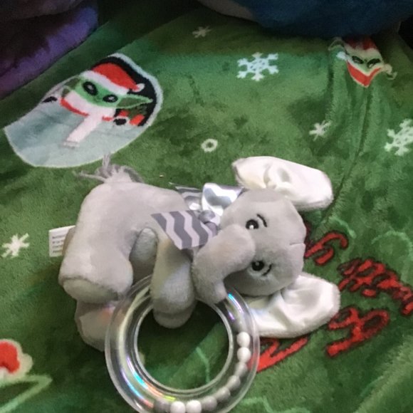 Bearington baby Gray elephant rattle plush - Picture 3 of 4